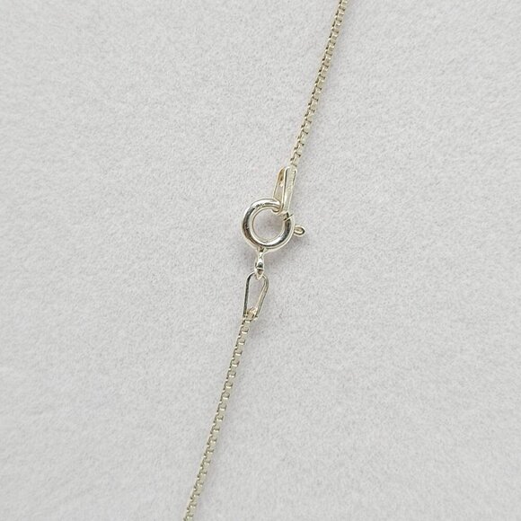 Sterling Silver Chain Necklace With Gold Ball Pendant Minimalist Vintage - Picture 5 of 12